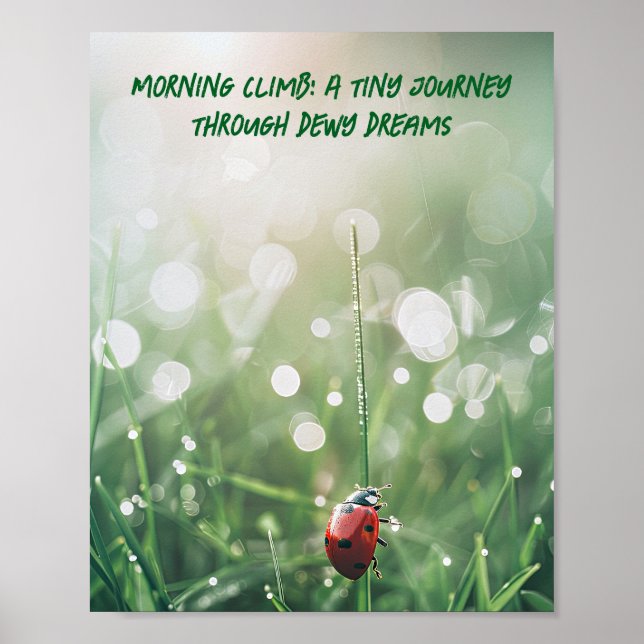 Morning Dew Ladybug: Der winzige Wanderer der Natu Poster (Vorne)