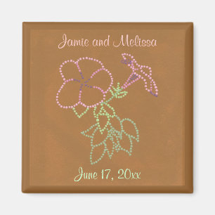Morning Glories Enregistrer la date Mariage Magnet