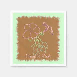 Morning Glories Pointillism Personalisiert Napkins Serviette