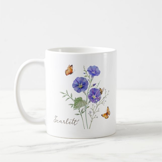 Morning Glory Birth Month Flower Kaffeetasse (Links)