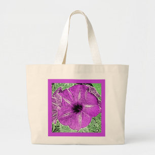 Morning Glory Block Print - Amethyst lila Jumbo Stoffbeutel