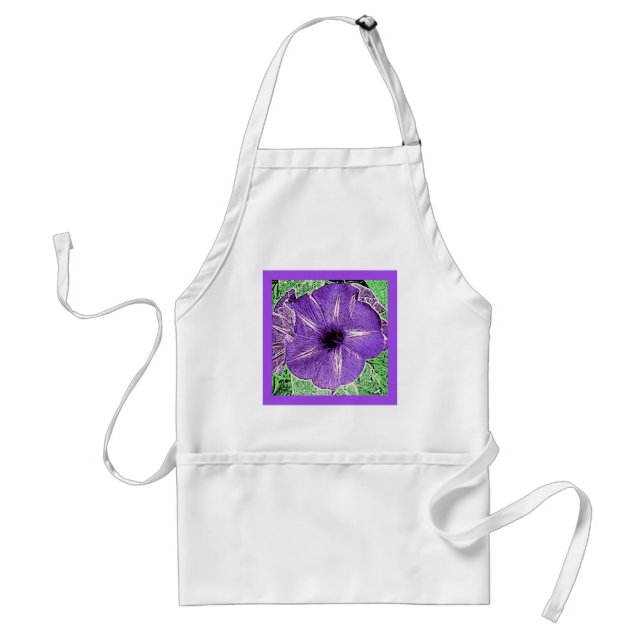 Morning Glory Block Print - Softviolett Schürze (Vorne)
