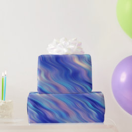 Morning Glory Blue Wavy Textur Geschenkpapier