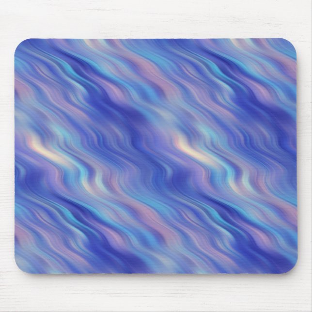 Morning Glory Blue Wavy Textur Mousepad (Vorne)