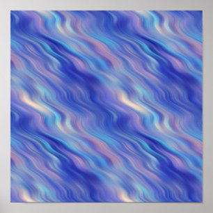 Morning Glory Blue Wavy Textur Poster