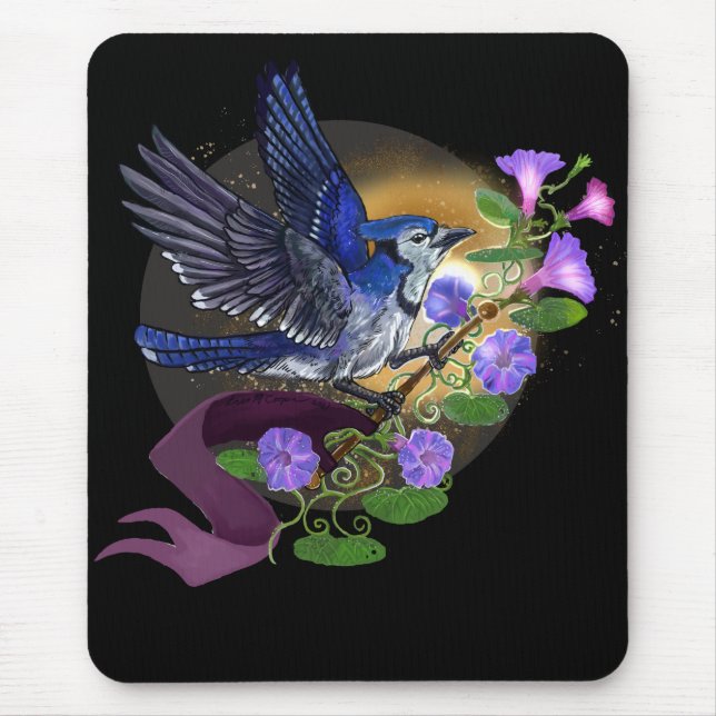 Morning Glory BlueJay Mousepad (Vorne)