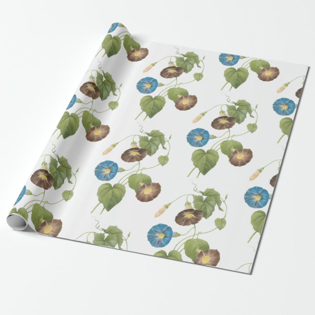 Morning Glory Blume Pattern Geschenkpapier (Ungerollt)