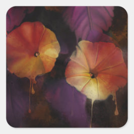 Morning Glory Blume Quadratischer Aufkleber