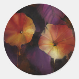Morning Glory Blume Runder Aufkleber