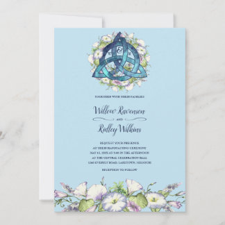 Morning Glory Celtic Blue Triquetra Handfasting Einladung