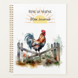 Morning Glory: Eatercolor Rooster, custom Planer
