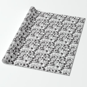 Morning Glory Flower Garden BW I Geschenkpapier