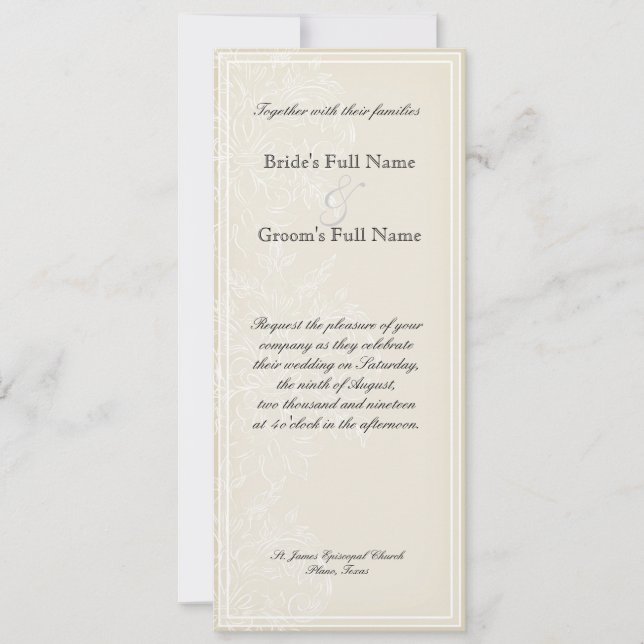 Morning Glory Hydrangea Wedding Einladung - Rosa (Vorderseite)