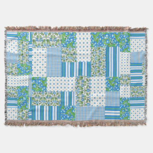 Morning Glory Imitats Patchwork Throw Blanket Decke