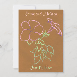 Morning Glory Pink Green Brown Wedding Einladungen