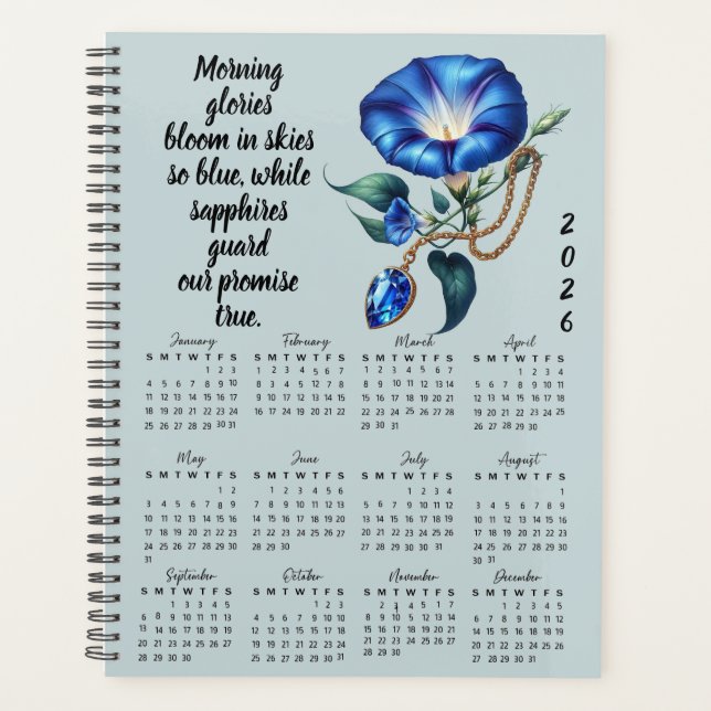 Morning Glory & Sapphire September-Verse  Planer (Vorderseite)