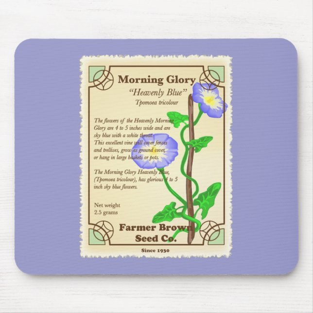 Morning Glory Seed Packet Mousepad (Vorne)