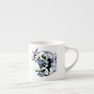 Morning Glory Shadow Fairy und kosmische Katze Espressotasse