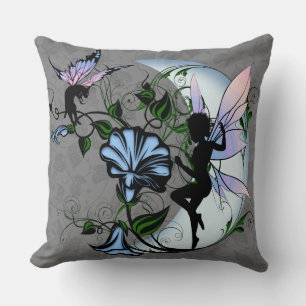 Morning Glory Shadow Fairy und kosmische Katze Kissen