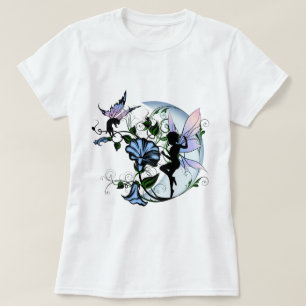 Morning Glory Shadow Fairy und kosmische Katze T-Shirt