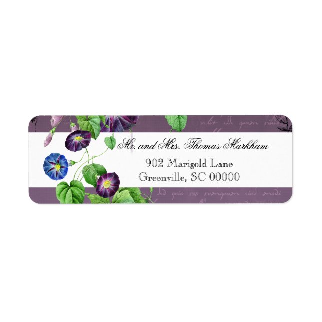 Morning Glory Summer Personalisiert Address Labels (Vorne)