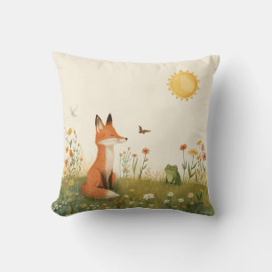Morning Harmony – Gemütliches Fuchs-und-Frosch-Dek Kissen