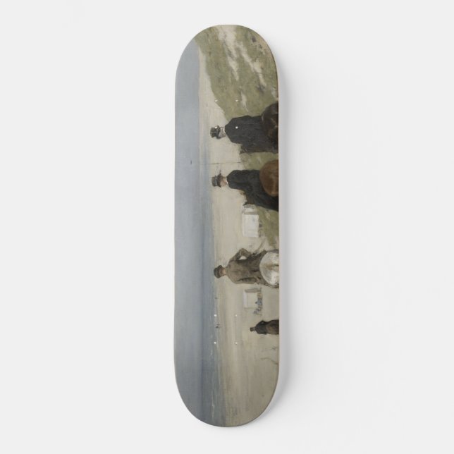 Morning Horse Ride on the Beach (by Anton Mauve) Skateboard (Vorderseite)
