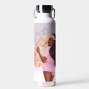 Morning Imitats Glitzer Girl Black Trinkflasche