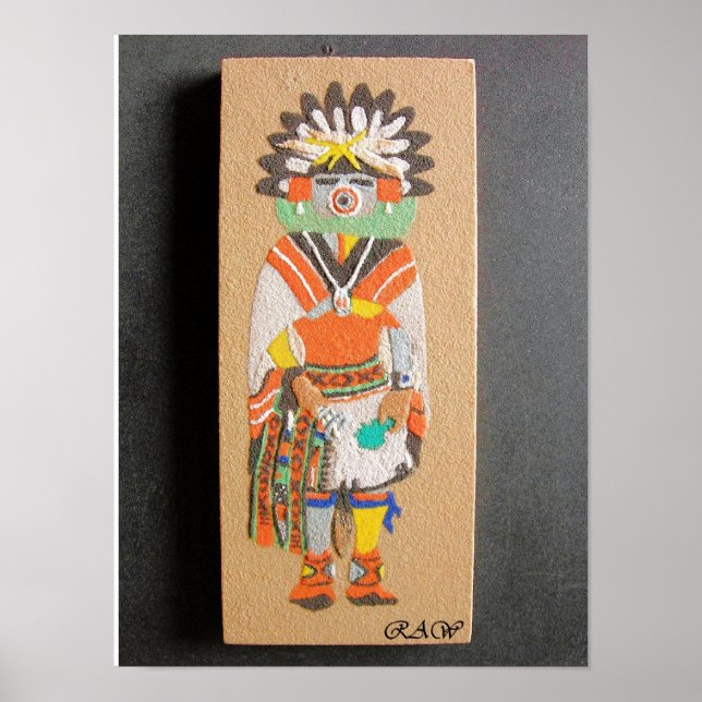 "Morning" Kachina sand painting print Poster (Vorne)