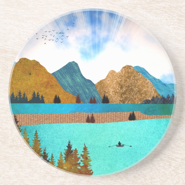 Morning Lake Rower Getränkeuntersetzer (Vorne)