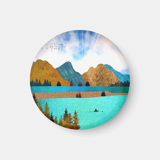 Morning Lake Rower Magnet (Vorne)