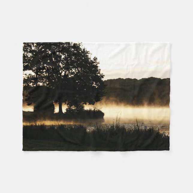 Morning Lake Scene fbcna Fleecedecke (Vorderseite (Horizontal))