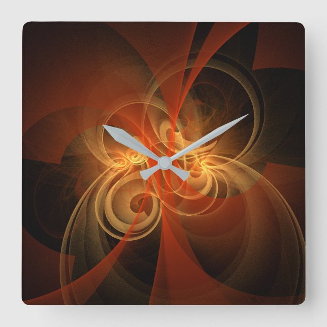 Morning Magic Abstrakt Art Square Quadratische Wanduhr (Vorderseite)