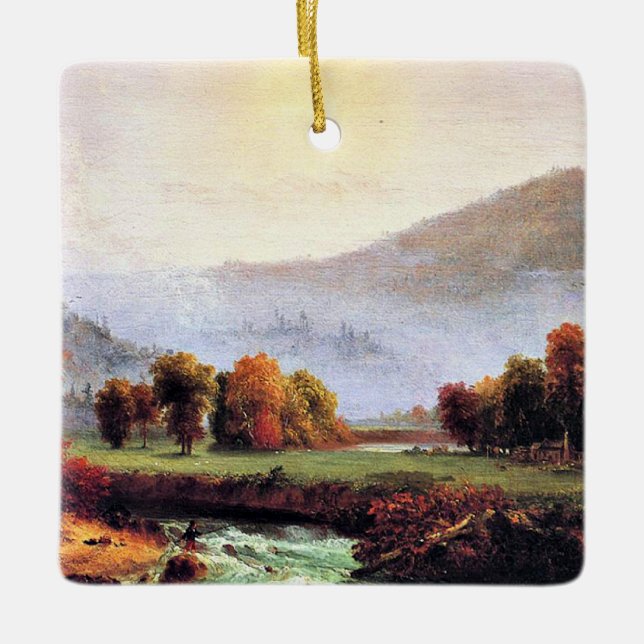 Morning Mist Aufstieg in New Hampshire Keramikornament (Vorderseite)