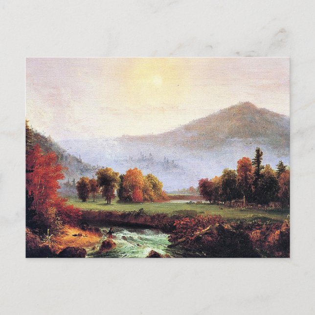 Morning Mist Rising in Plymouth, NH Postkarte (Vorderseite)
