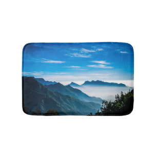 Morning Mountain Nebel Landschaft Badematte