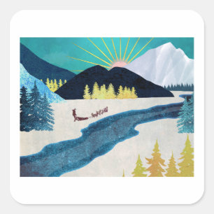 Morning Musher Quadratischer Aufkleber