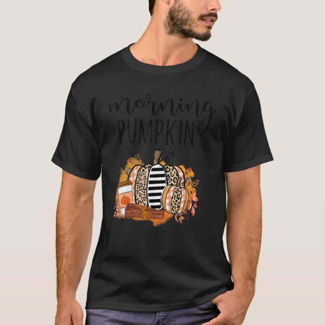 Morning Pumkin Fall Pumpkin Shaped Hello Fall Pump T-Shirt (Vorderseite)