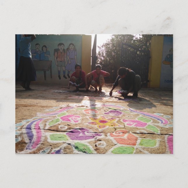 Morning Rangoli Art at Baale Mane! Postkarte (Vorderseite)