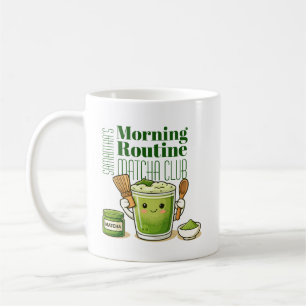 Morning Routine Matcha Club Personalisierte Teetas Kaffeetasse
