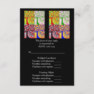 Morning Service & Abend Affair "Reply" Card RSVP Karte