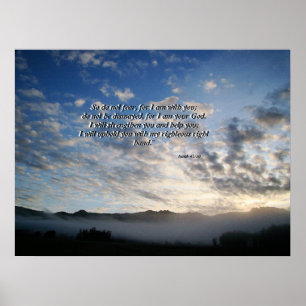 Morning Sky & Mist Isaiah 41:10 Print Poster