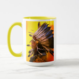 "Morning Sky" native chief original art Tasse