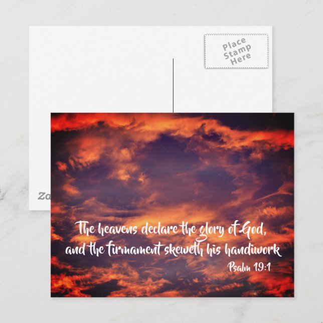 Morning Sky Psalm 19:1 Inspirational  Postkarte (Vorne/Hinten)