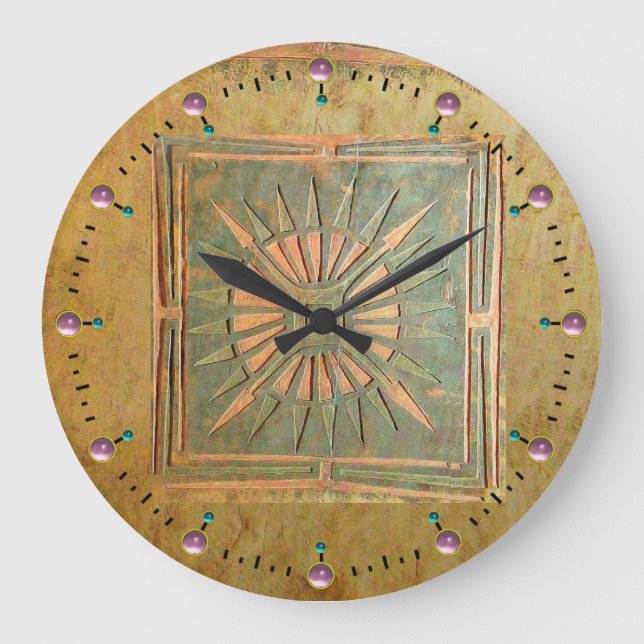 MORNING STAR , antike Purple Große Wanduhr (Vorderseite)
