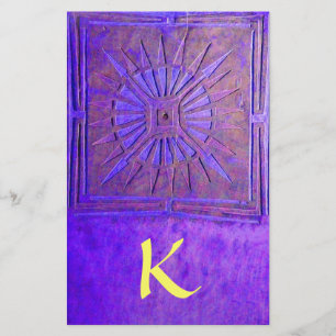 MORNING STAR MONOGRAMM ,blau,lila gelb Briefpapier