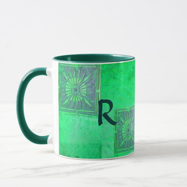 MORNING STAR Pawnee Native American Green Monogram Tasse (Links)