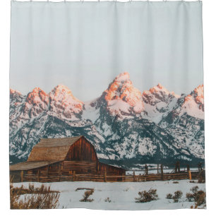 Morning Sunrise Cabin Grand Teton Nationalpark Duschvorhang