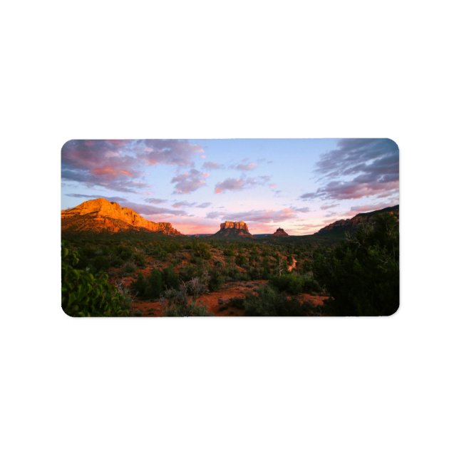 Morning Sunrise Sedona Arizona Wüste Adressaufkleber (Vorne)