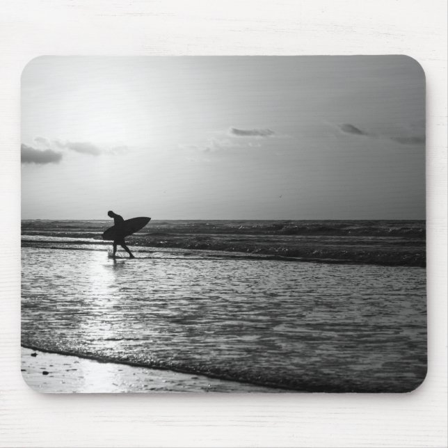 Morning Surfer Grauscale Mousepad (Vorne)